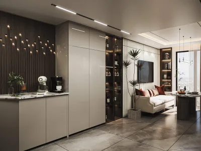 Bostancı Daire – Lüks Ev Tasarımları, Mutfak Tasarımı ve Salon Tasarımı (Bostancı, İstanbul) - Görsel 7