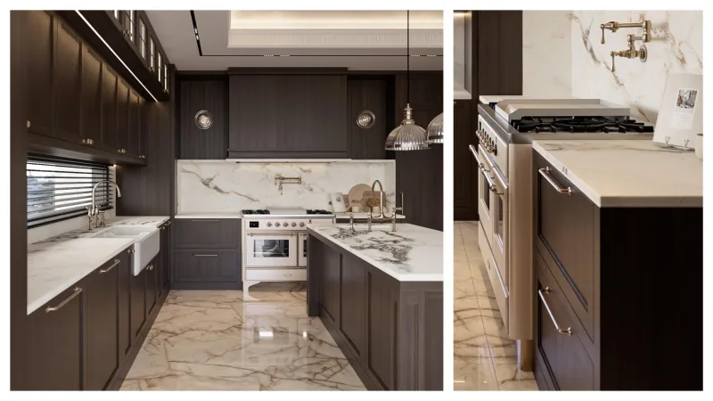 The built-in white goods we positioned in the kitchen area blend timeless design lines with contemporary touches, putting a…