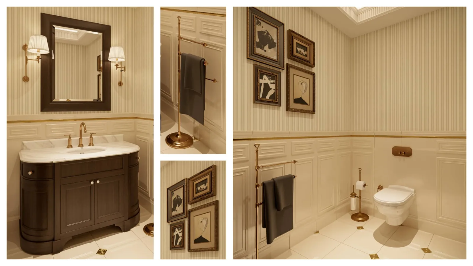 In this exclusive bathroom project where classical lines are blended with contemporary forms, we curated an extremely…