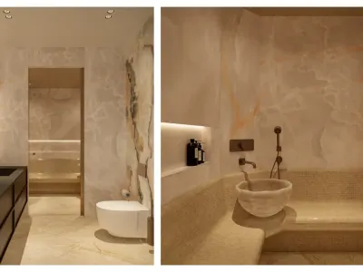 By blending delicate geometric arrangements in surface coatings with fluid curved forms, we have crafted a unique sensory contact area in every corner of the space. Thanks to our special basin structure that brings together the glow of light-transmitting minerals with the calming effect of water, we leave our users alone with a prestigious interior design experience far beyond standard patterns.